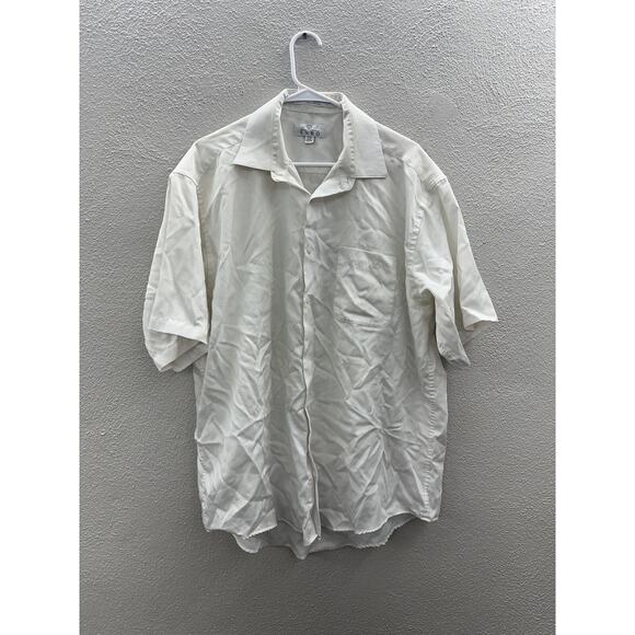 Enro Mens Shirt Size 17.5 Half Sleeve White Button Down Collared Stained - Picture 1 of 15